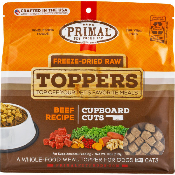 Primal FD Raw Topper Cupboard Cuts Beef Dog/Cat 18 oz