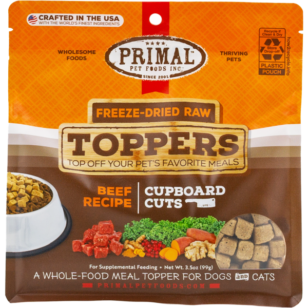 Primal FD Raw Topper Cupboard Cuts Beef Dog/Cat 3.5 oz