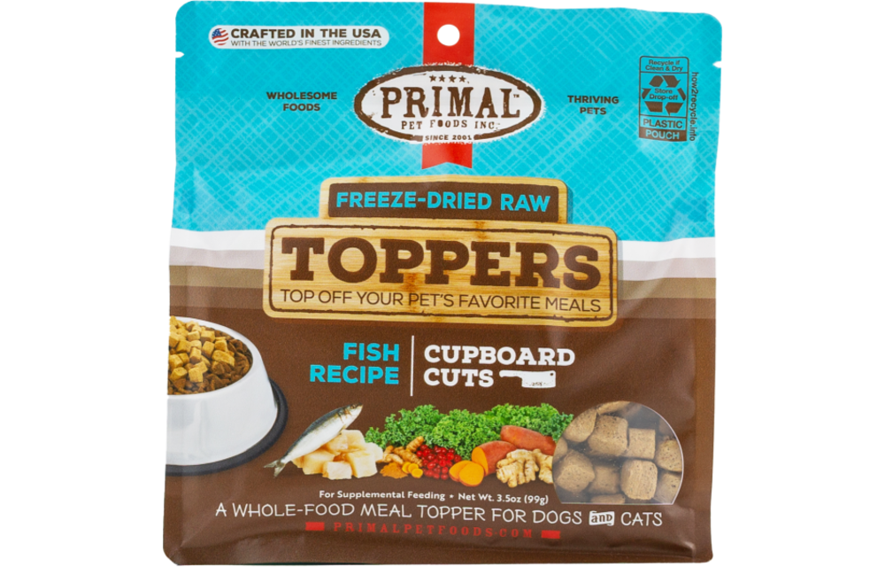 Primal FD Raw Topper Cupboard Cuts Fish Dog/Cat 3.5 oz
