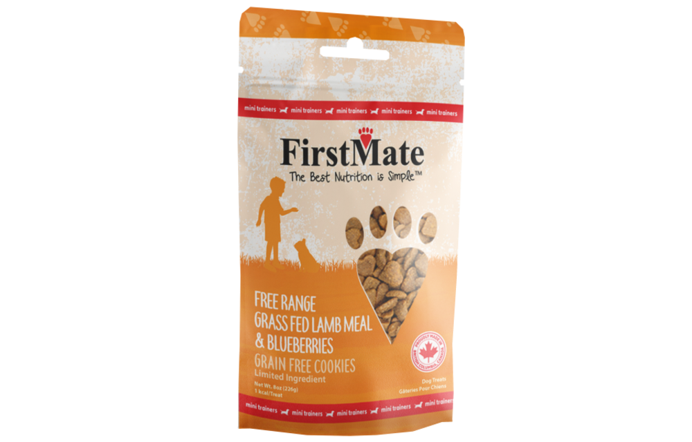 FirstMate Mini Treats GF Lamb & Blueberries Dog 8 oz