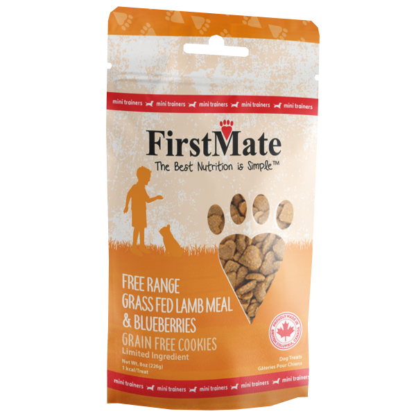 FirstMate Mini Treats GF Lamb & Blueberries Dog 8 oz
