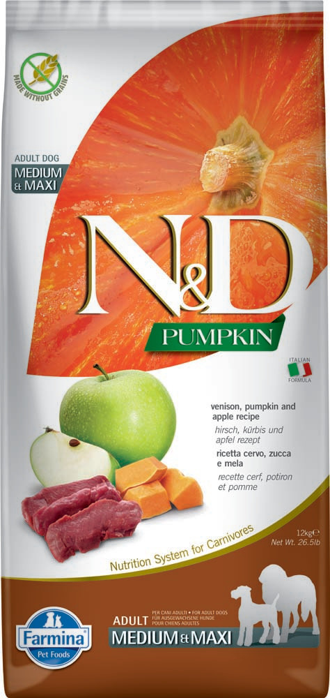 Farmina N&D Pumpkin Dog Venison & Apple  Med/Maxi 12kg