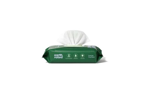 Earth Rated Compostable Pet Wipes Lavender 8x8" 100 pk