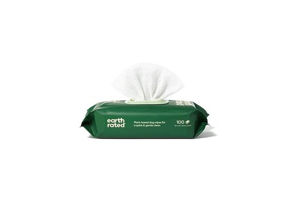 Earth Rated Compostable Pet Wipes Unscented 8x8" 100 pk