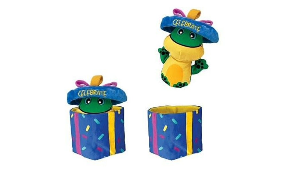 Kong Puzzlements Surprise Present Squeak Dog Toy