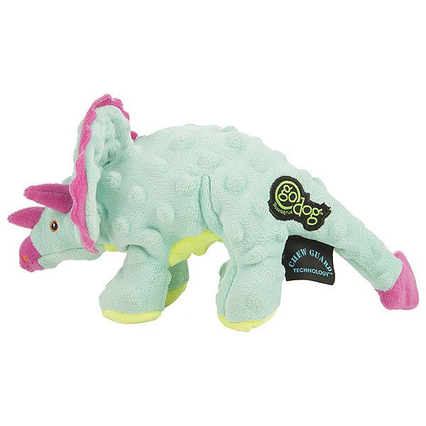 GoDog Dinos Frills Teal Dog Toy Small