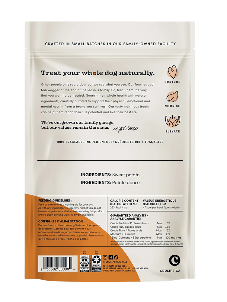Crumps' Naturals Sweet Potato Chews Dog 612 g