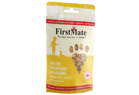 FirstMate Mini Treats GF Chicken & Blueberries Dog 8 oz