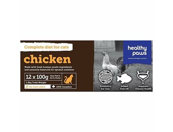 Healthy Paws Complete Dinner Chicken Cat 100gx12/pk 1.2 kg