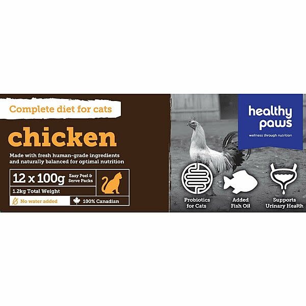 Healthy Paws Complete Dinner Chicken Cat 100gx12/pk 1.2 kg