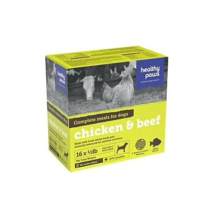 Healthy Paws Complete Dinner Beef/Chicken Dog 1/2lbx16/pk lb 8 lb
