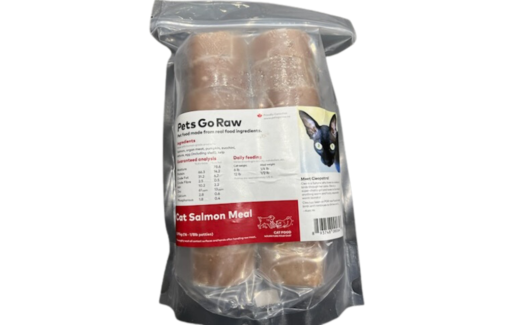 Pets Go Raw Salmon 2lb Sleeve Patties Cat 1/8lbx16/pk 2 lb