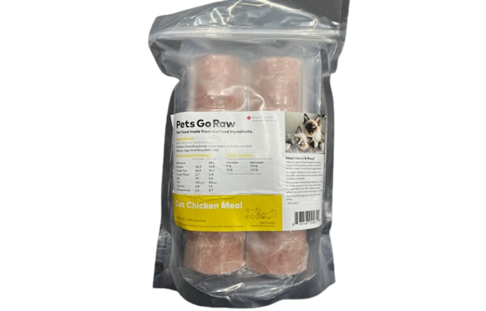 Pets Go Raw Chicken 2lb Sleeve Patties Cat 1/8lbx16/pk 2 lb