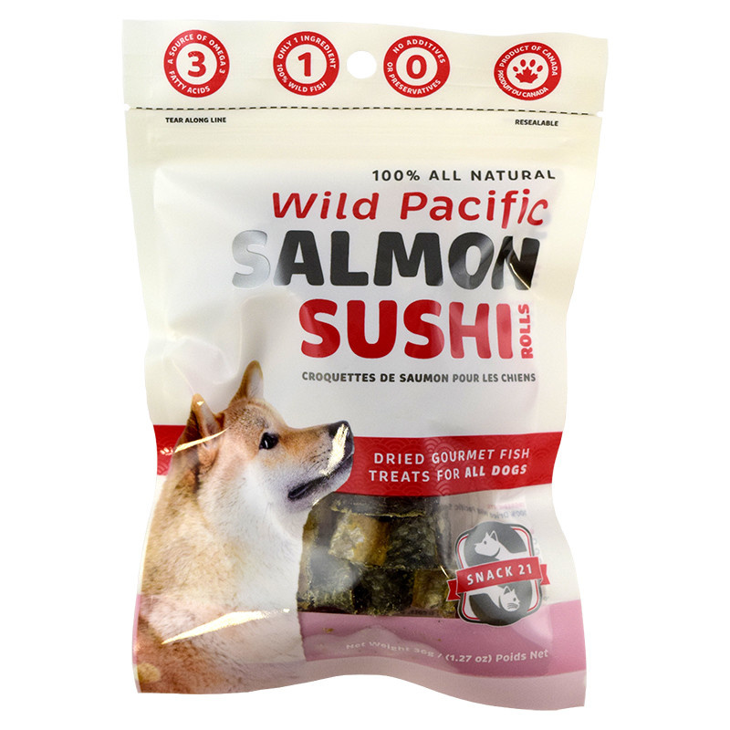 Snack 21 Salmon Sushi Rolls Dog 1.27 oz