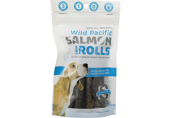 Snack 21 Salmon Skin Rolls Dog 6 pk