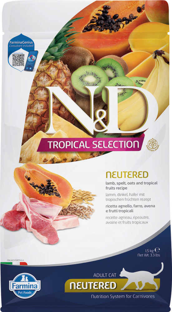Farmina N D Tropical Selection Lamb Neutered Cat1.5 kg Paw