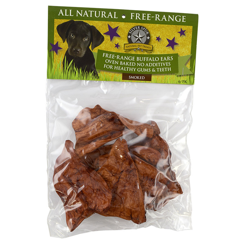 SilverSpur Smoked Buffalo Ears 6pk