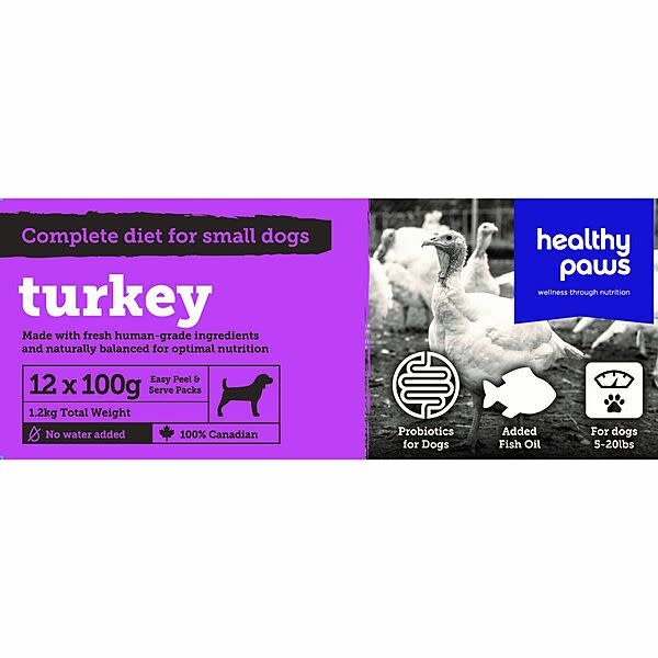 Healthy Paws Dog Complete Dinner Turkey 2.6lb
