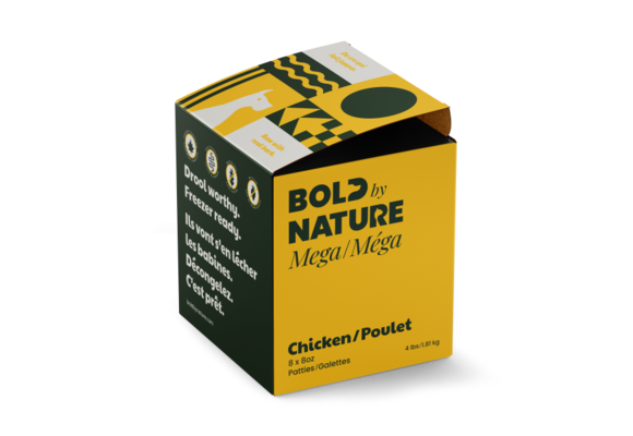 Bold By Nature Mega Raw Chicken Patties 4lb