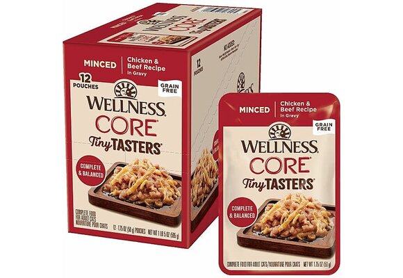 Wellness Cat Tiny Tasters Chicken & Beef Minced 1.75oz