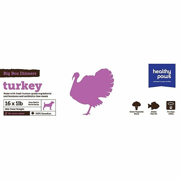 Healthy Paws Dog Complete Dinner Turkey 16lb