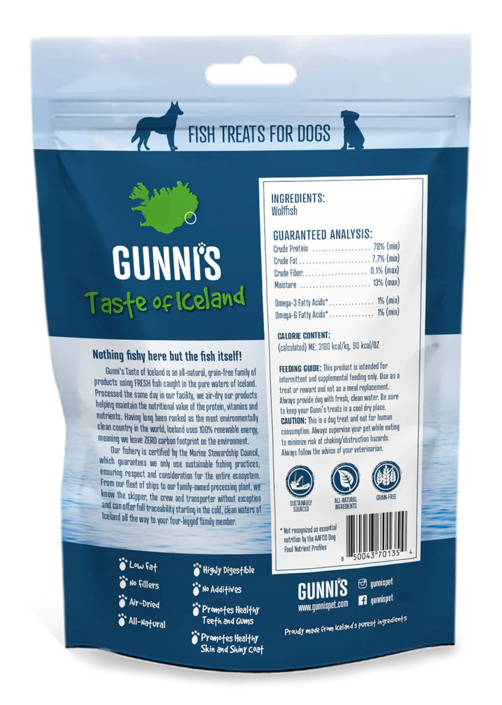 Gunni's Wolffish Skin Chewy Sticks 3pcs