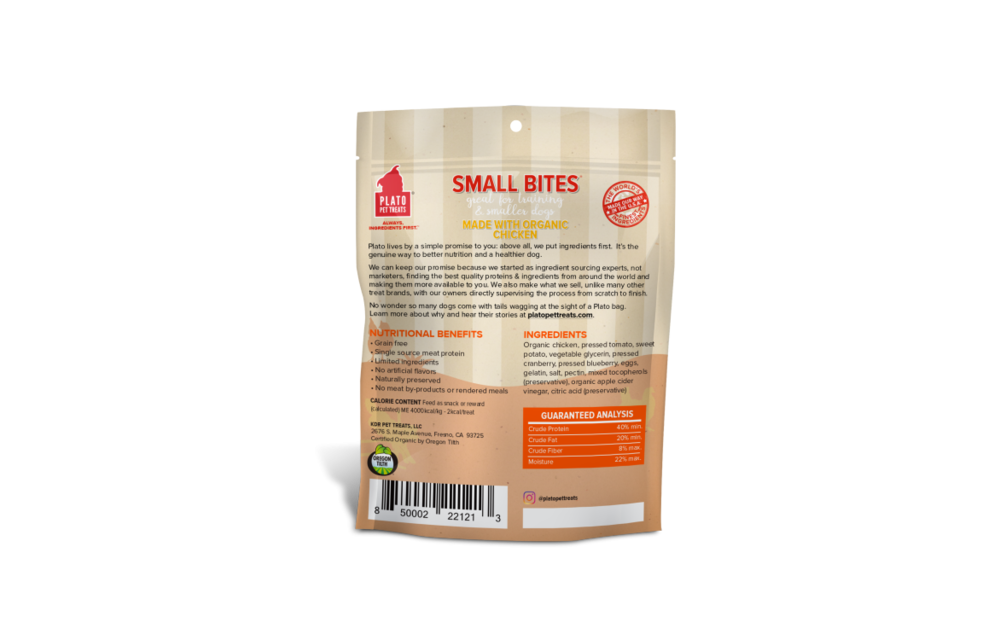 PLATO Small Bites GF Organic Chicken 2.5oz
