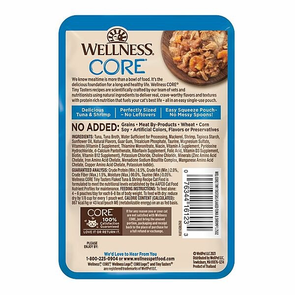 Wellness Cat Tiny Tasters Tuna & Shrimp Flaked 1.75oz
