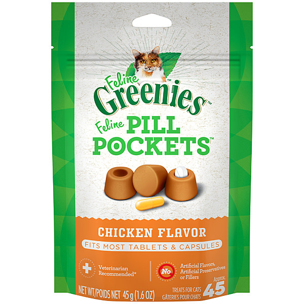 Greenies Pill Pocket Chicken Cat 45 cap 1.6 oz