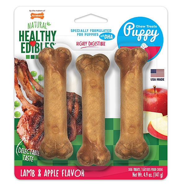 Nylabone Healthy Ed. Puppy Lamb/Apple 3pk