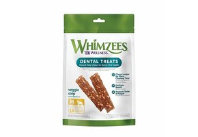 Whimzees Veggie Strip Treats Dog Medium 12+2 14 pk