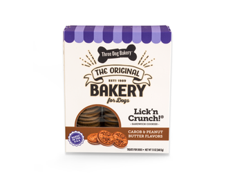 Three Dog Bakery Lick'n Crunch Cookies Carob & Peanut Butter
