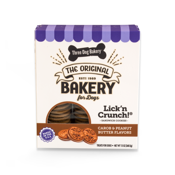 Three Dog Bakery Lick'n Crunch Cookies Carob & Peanut Butter
