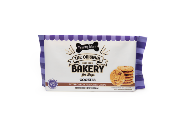 Three Dog Bakery Tray Cookies w/Carob Chips 13oz