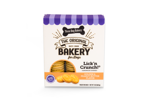 Three Dog Bakery Lick'n Crunch Golden w/Peanut Butter 13oz