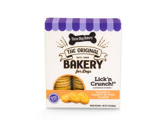 Three Dog Bakery Lick'n Crunch Golden w/Peanut Butter 13oz