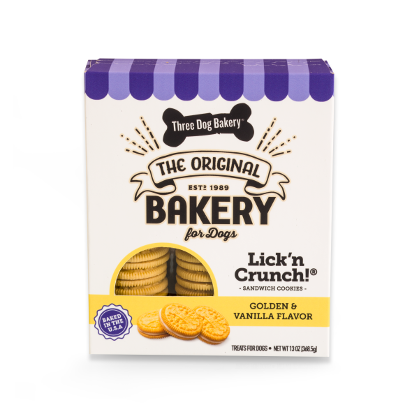 Three Dog Bakery Lick'n Crunch Cookies Golden & Vanilla