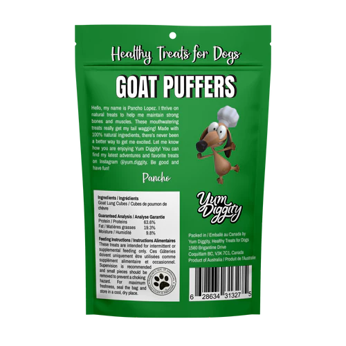 Yum Diggity Goat "Puffers" Lung Cubes 200g