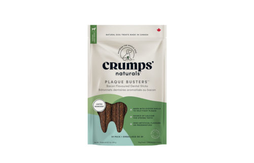 Crumps' Naturals Dog Plaque Busters Bacon 7" 10 pk