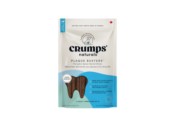 Crumps' Naturals Dog Plaque Busters Pumpkin 7" 10 pk