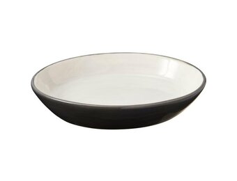 2 Tone Gray Oval Dish 6" Cat