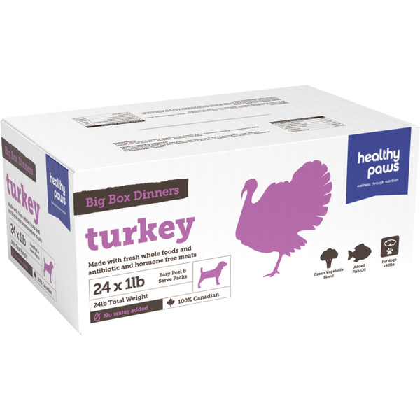 Healthy Paws Big Box Dinner Turkey 24 x 1 lb