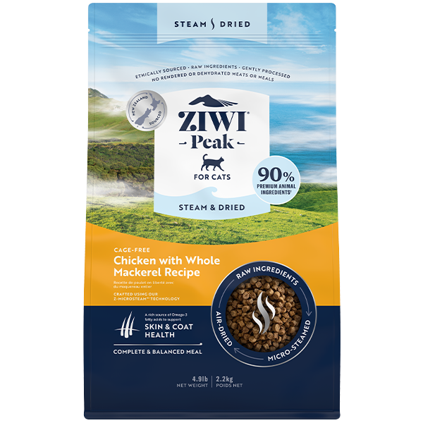 ZIWI Peak Cat Steam-Dried Chicken w/Whole Mackerel 2.2 kg