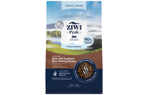 ZIWI Peak Cat Steam-Dried Beef w/S Blue Whiting 2.2 kg