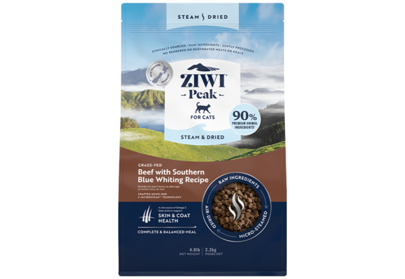 ZIWI Peak Cat Steam-Dried Beef w/S Blue Whiting 2.2 kg