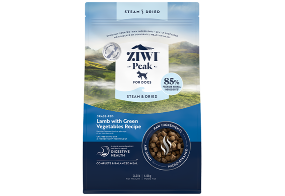 ZIWI Peak Dog Steam-Dried Lamb w/Green Vegetables 1.5kg