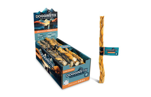 Dogginstix Braided Lamb Collagen 12"