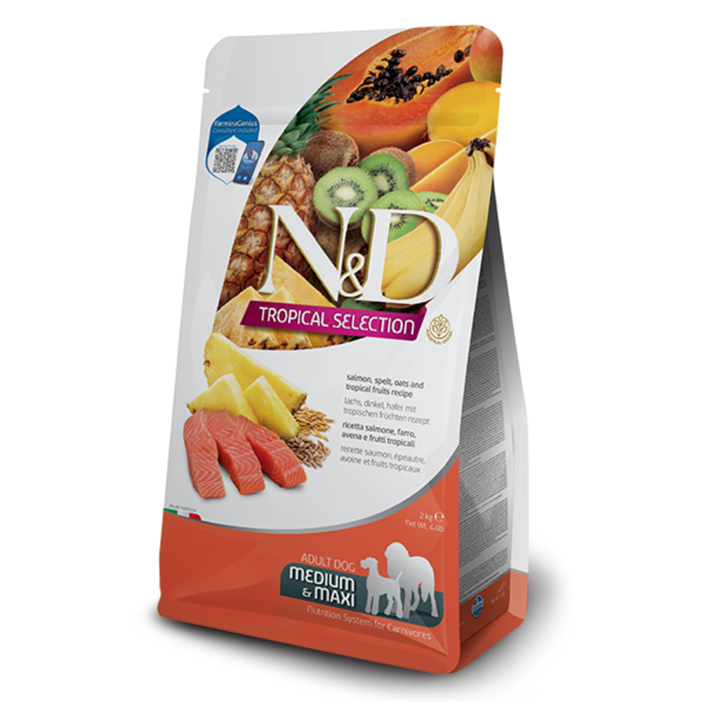 Alimento Farmina Super Premium Nd Tropical Selection Para Cão Adulto De Raça Média E Grande Sabor Salmo Em Saco De 3kg