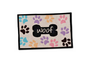 Bella Woof W/Multi Paws Fashion Mat