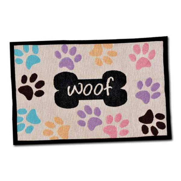 Bella Woof W/Multi Paws Fashion Mat